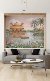 The Lotus Lake Palace Wall Mural