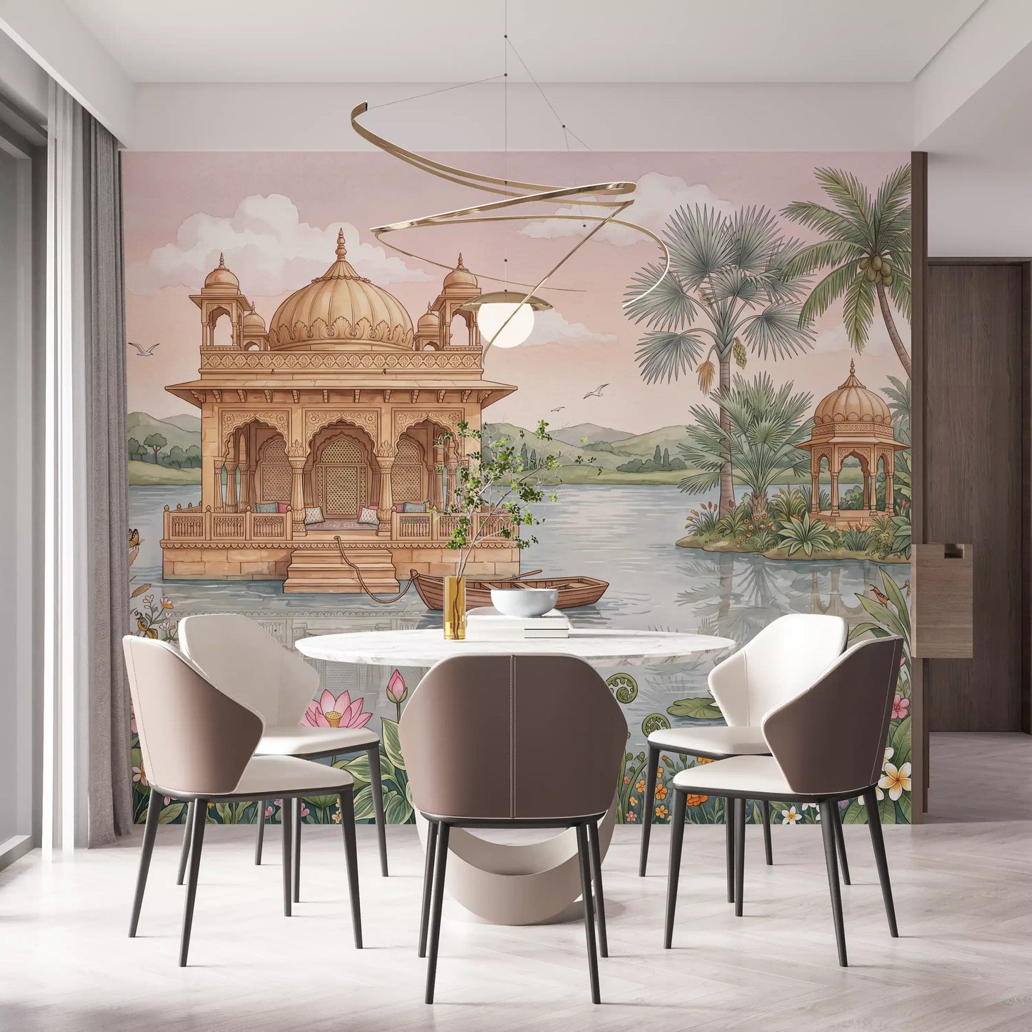 The Lotus Lake Palace Wall Mural