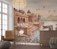 The Sacred Ghats at Dawn Wall Mural