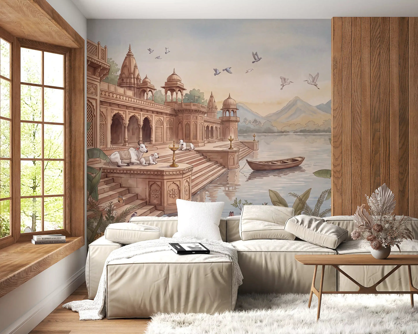 The Sacred Ghats at Dawn Wall Mural