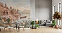 The Sacred Ghats at Dawn Wall Mural