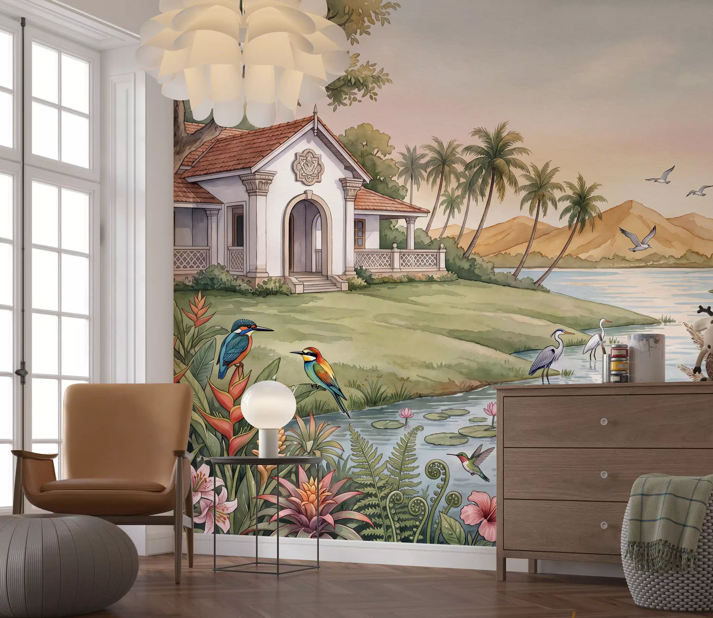 The Tropical Lake Estate Wall Mural