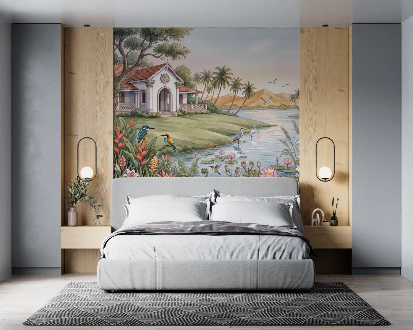 The Tropical Lake Estate Wall Mural