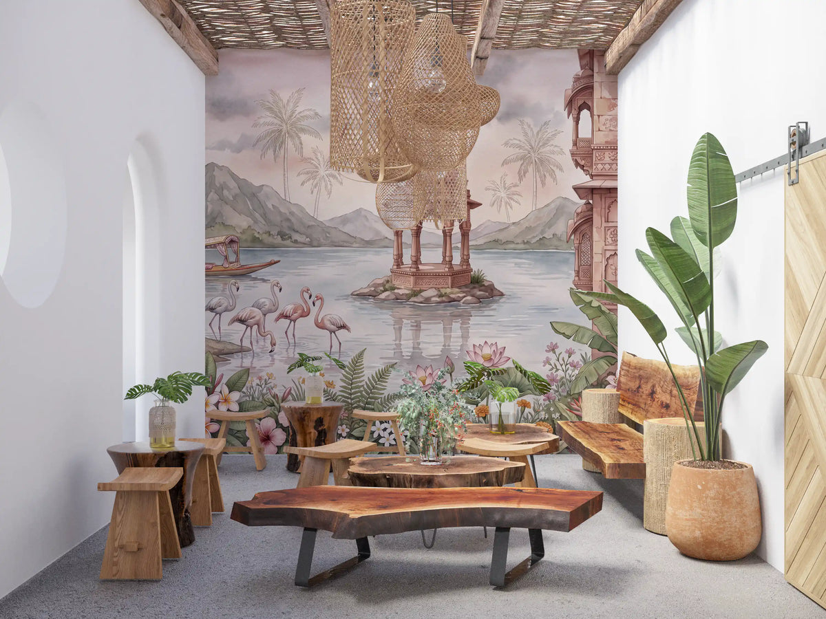 The Flamingo Lake Pavilion Wall Mural