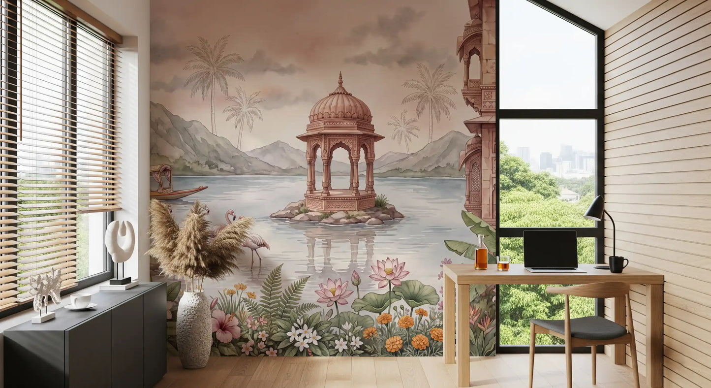 The Flamingo Lake Pavilion Wall Mural