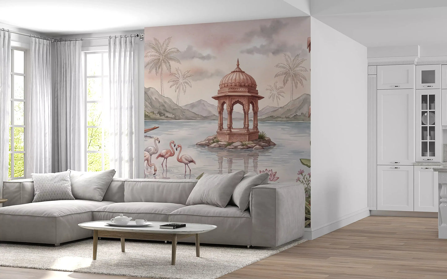 The Flamingo Lake Pavilion Wall Mural