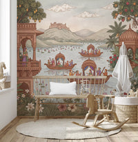 Pichwai Lake Reverie Wall Mural