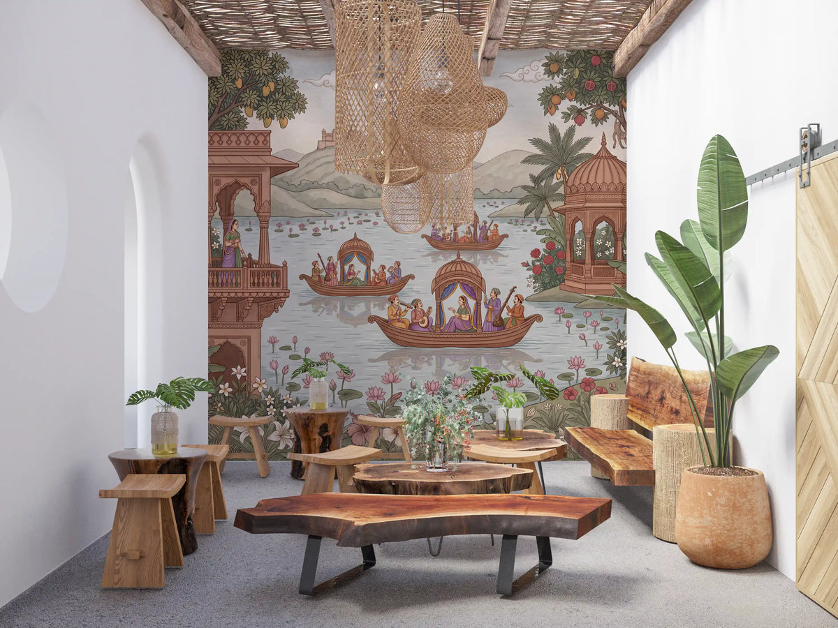 Pichwai Lake Reverie Wall Mural