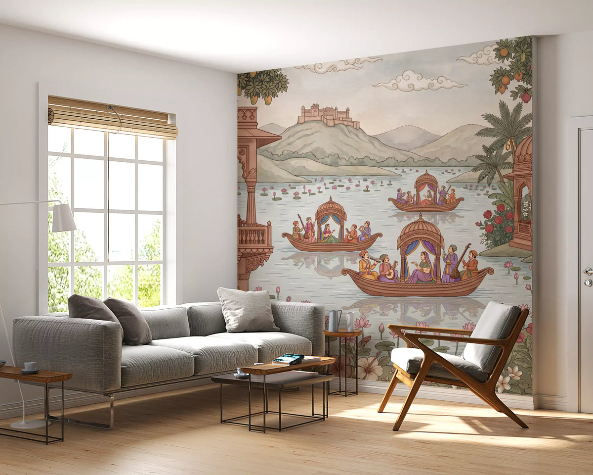 Pichwai Lake Reverie Wall Mural