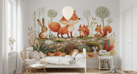 Forest Friends Autumnal Woodland Gathering Wall Mural