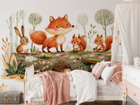Forest Friends Autumnal Woodland Gathering Wall Mural