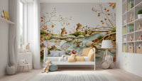 Autumnal Woodland Friends Mice Forest Adventure Wall Mural