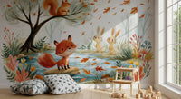 Woodland Friends Fox  Autumnal Stream Wall Mural