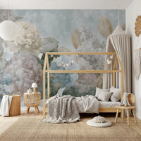 Vintage Hydrangea and Peony Floral Wall Mural