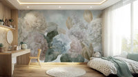 Vintage Hydrangea and Peony Floral Wall Mural