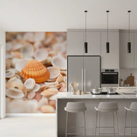 Amber Seashell Texture Pattern Wall Mural