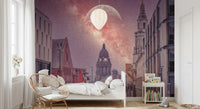 Cosmic Cityscape Architectural Vista Wall Mural