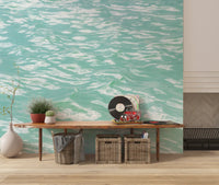 Serene Mint Water Ripples Wall Mural