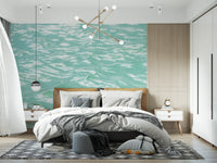Serene Mint Water Ripples Wall Mural