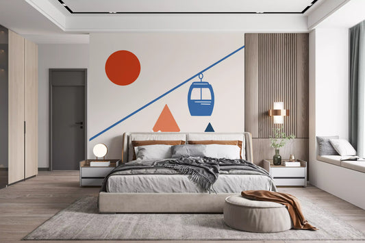 Abstract Alpine Adventure Scene Wall Mural