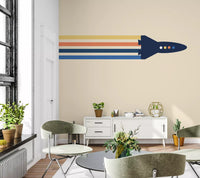Retro Rocket Streamers Wall Mural