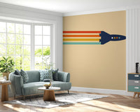 Retro Rocket Flight Path Wall Mural