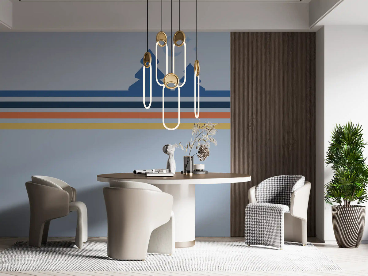 Minimalist Night Forest Horizon Wall Mural
