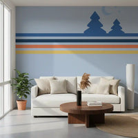 Minimalist Night Forest Horizon Wall Mural