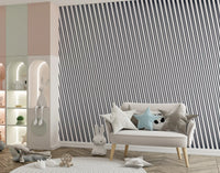 Slanted Linear Monochrome Pattern Wall Mural