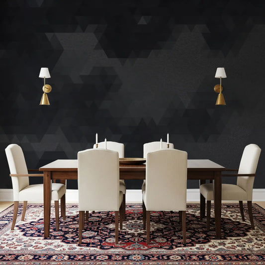 Charcoal Abstract Geometric Shards Wall Mural