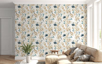 Muted Floral Botanical Pattern Wallpaper⁠