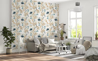 Muted Floral Botanical Pattern Wallpaper⁠
