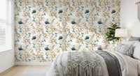 Muted Floral Botanical Pattern Wallpaper⁠
