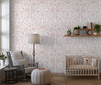 Textured Pink Damask Vine Wallpaper⁠