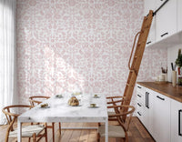 Textured Pink Damask Vine Wallpaper⁠