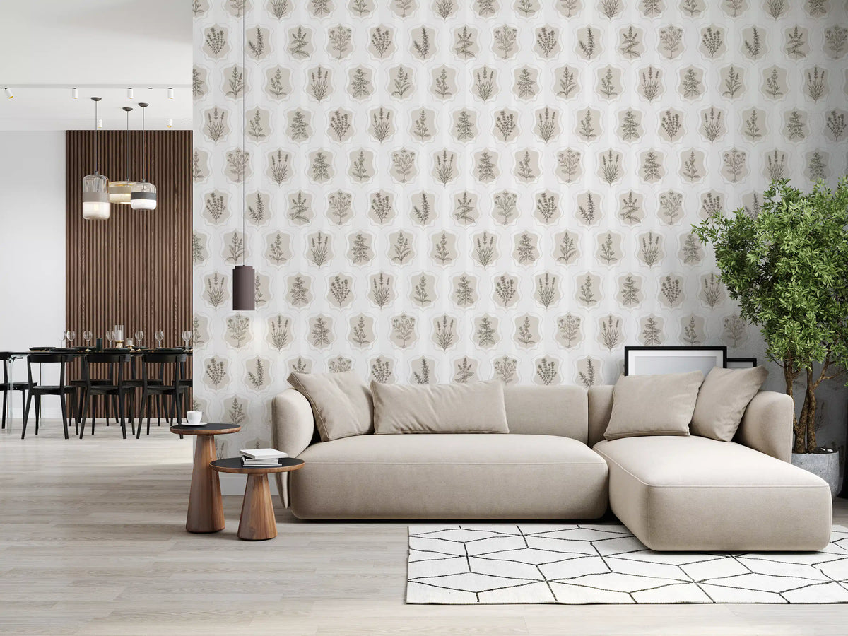 Vintage Botanical Herb Collection Wallpaper⁠