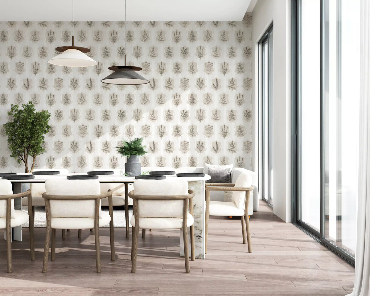 Vintage Botanical Herb Collection Wallpaper⁠