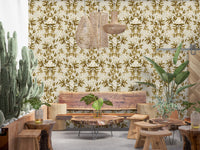 Vintage Hand-Painted Foliage Repeats Wallpaper⁠