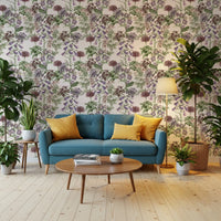 Victorian Flora Etching Pattern Wallpaper⁠