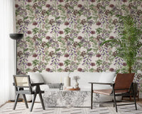 Victorian Flora Etching Pattern Wallpaper⁠
