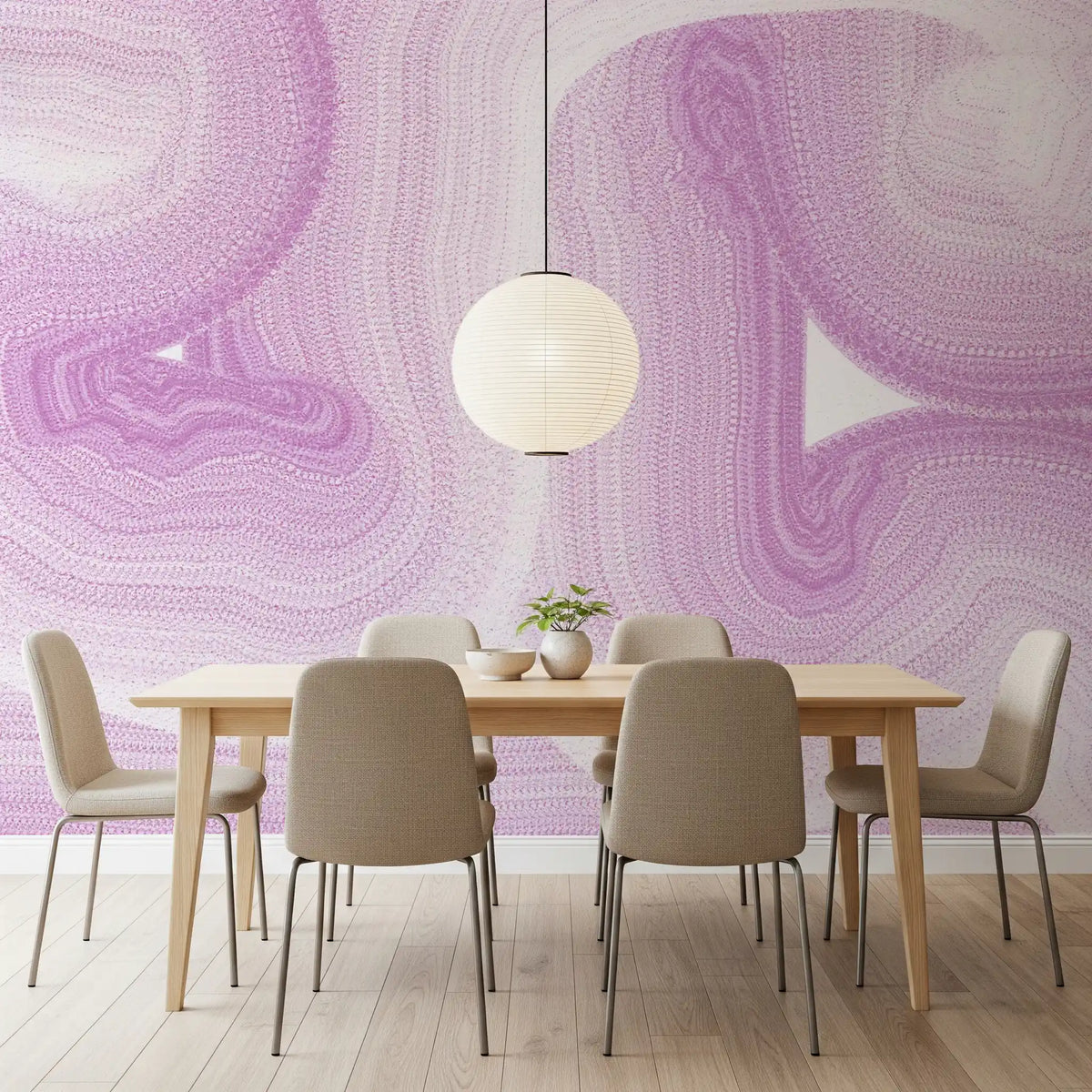 Soft Lavender Fluid Marble Flow Wall Mural