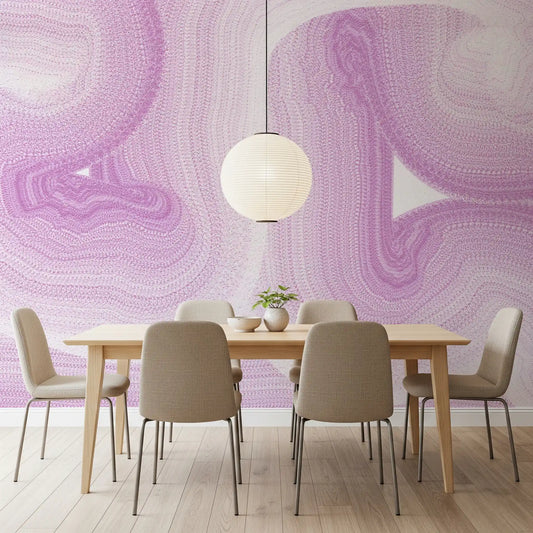 Soft Lavender Fluid Marble Flow Wall Mural