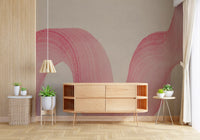 Abstract Crimson Fluid Waves Wall Mural