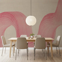 Abstract Crimson Fluid Waves Wall Mural