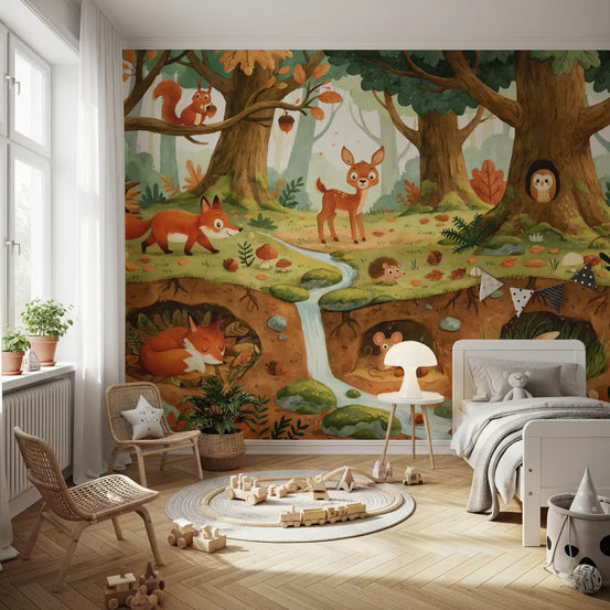 Forest Creatures Woodland Adventure Wall Mural