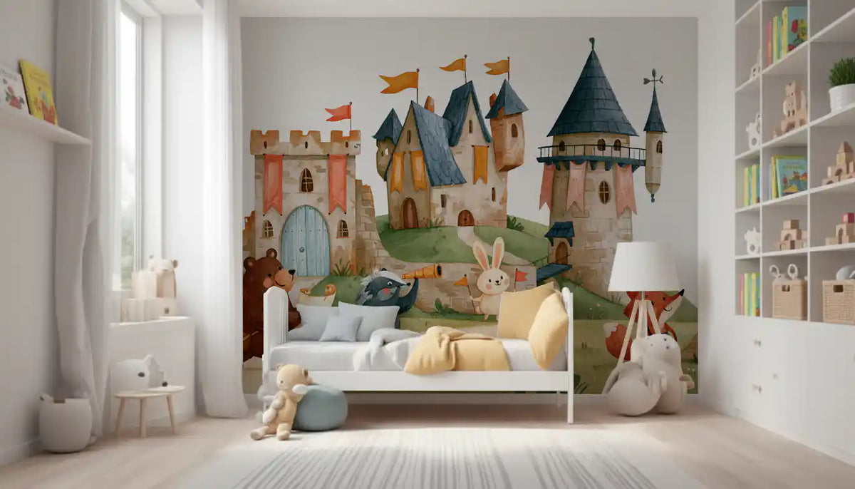 Woodland Friends on a Castle Adventure Wall Mural