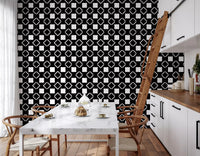 Minimalist Black and White Geometric Grid Wallpaper⁠