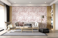 Blush Botanical Meadow Sketch Wallpaper⁠