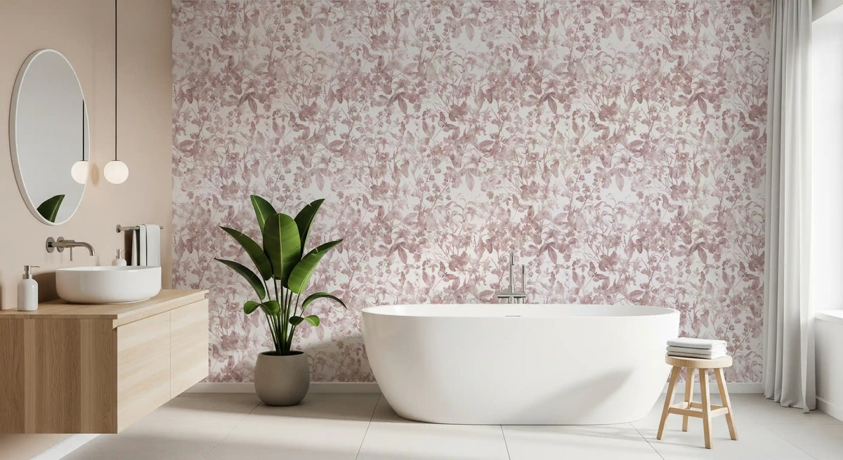 Blush Botanical Meadow Sketch Wallpaper⁠