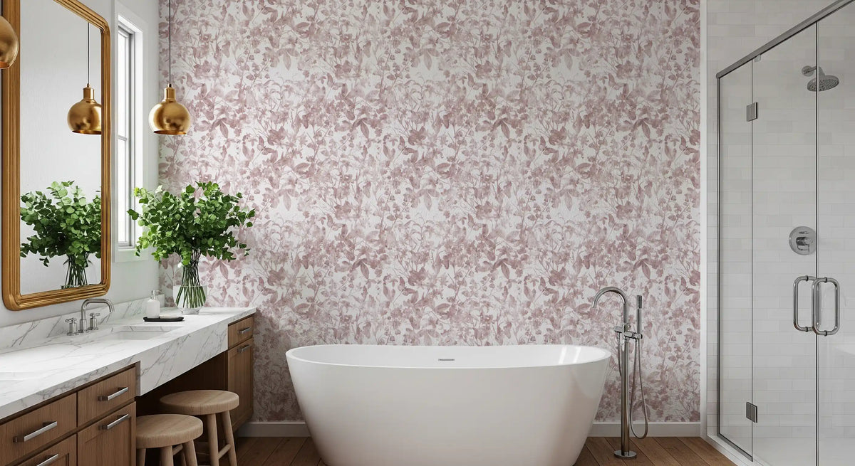 Blush Botanical Meadow Sketch Wallpaper⁠